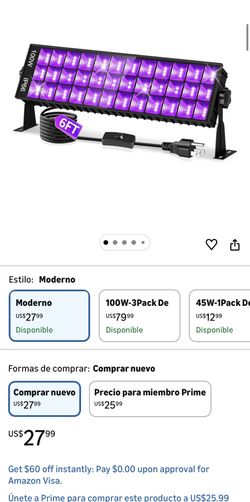 100W Black Light Bar IP66 Waterproof, LED Blacklight with Plug+Switch+6ft Cord, Indoor/Outdoor Black Lights, Light Up 1400 sq.ft, for Neon Glow Party 