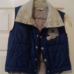 VINTAGE Dallas Cowboys Stahl Urban 1980s Puffer Jacket Vest YOUTH Size