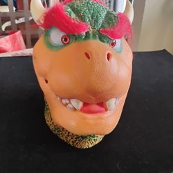 Used Super Mario Bowser Koopa Latex Mask