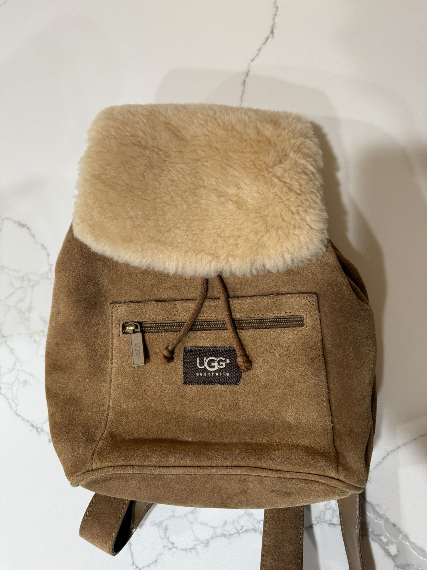 UGG Suede Leather Mini Backpack Tan
