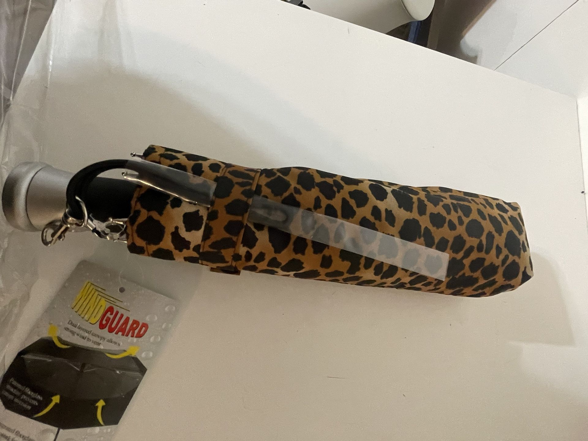 Never Used Cheetah Print Umbrella With Light