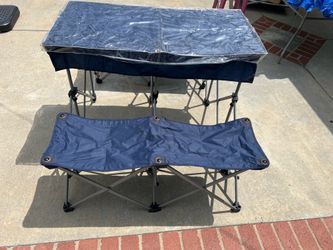 Camping folding bench table