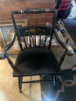 Black stenciled chair