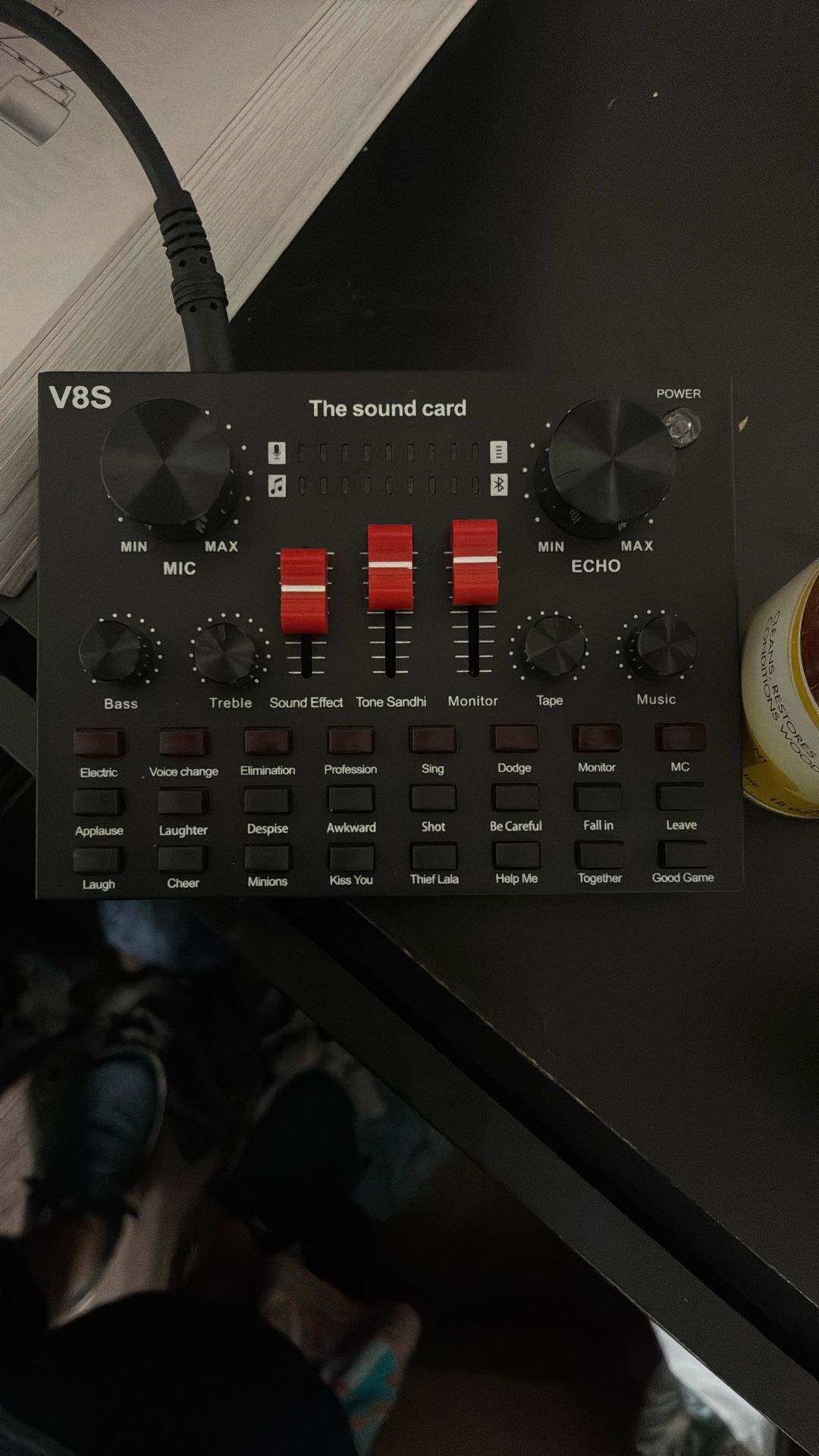 Podcast home, recording, microphone, and mixer