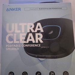 Anker PowerConf Speakerphone, Zoom Certified Conference Speaker with 6 Mics, 360° Enhanced Voice Pickup, 24H Call Time, Bluetooth 5.3, USB C, 