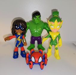 lot of Spidey and his Amazing Friends mini figures Electro Hulk Ms Marvel