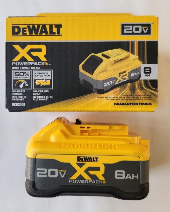 Brand New DEWALT XR POWERPACK Battery 8.0AH DCB2108