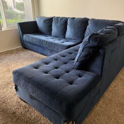 L Couch Navy Blue 