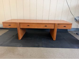 West Elm Coffee Table – Sculptural Wood Storage Table