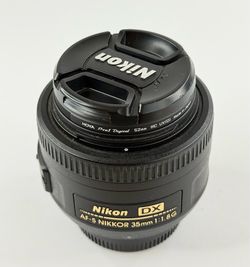 Nikon AF-S DX NIKKOR 35mm f/1.8G Lens Tested Working w/ Hoya UV Filter & Caps