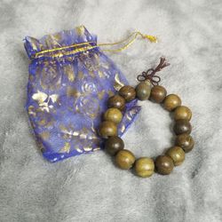 Buddha Inspired Marble Wood Chunky Beaded Bracelet