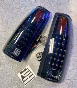 Chevy Blazer C1500 K1500 Suburban Silverado Tahoe GMC Yukon BLACK LED Tail Lights