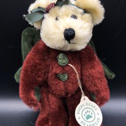 Boyds Bears Plush Maroon With Green Wings Christmas Holidays 1990-1998 NWT 6”