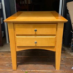 Heavy Wooden Nightstand End Table