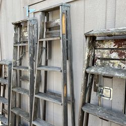 Vintage Wooden Display Ladders