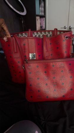 Red mcm bag