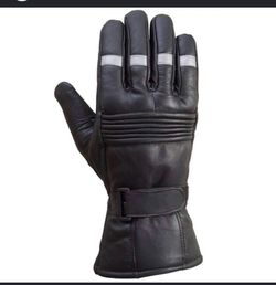 Brand new reflective leather light weight gloves size L.
