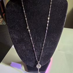 925 Sterling Silver Key Pendant Necklace Adjustable Chain New