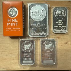 18 oz Mixed Lot of .999 Fine Premium Silver Bars (Sealed)