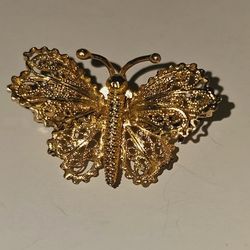 Vintage 3-D Butterfly Pin Brooch