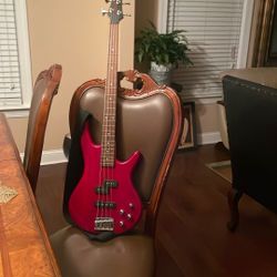 Red  Ibanez  Bass Guitar 
