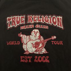 True Religion Buddha Logo Black Crop T-Shirt