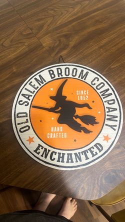 Old Salem Broom Company Halloween Round Sign