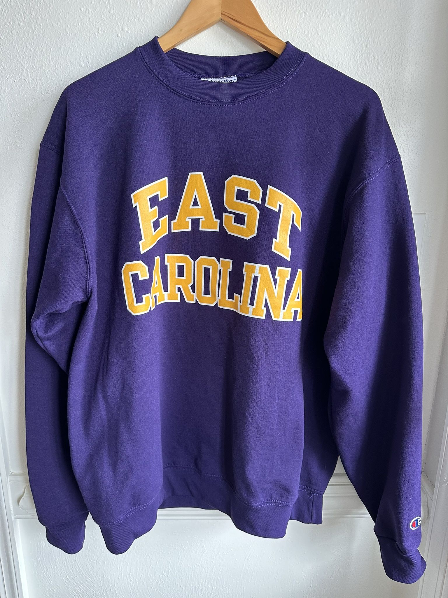 East Carolina University Purple Champion Crewneck Sweatshirt Men’s Size Large 