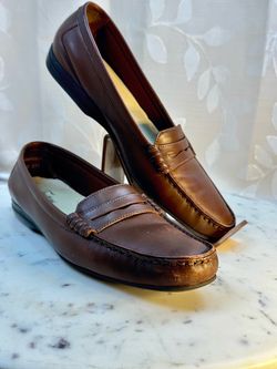Trotters Womens Francie II 9.5 N Brown Leather Penny Loafers Work Casual Flats