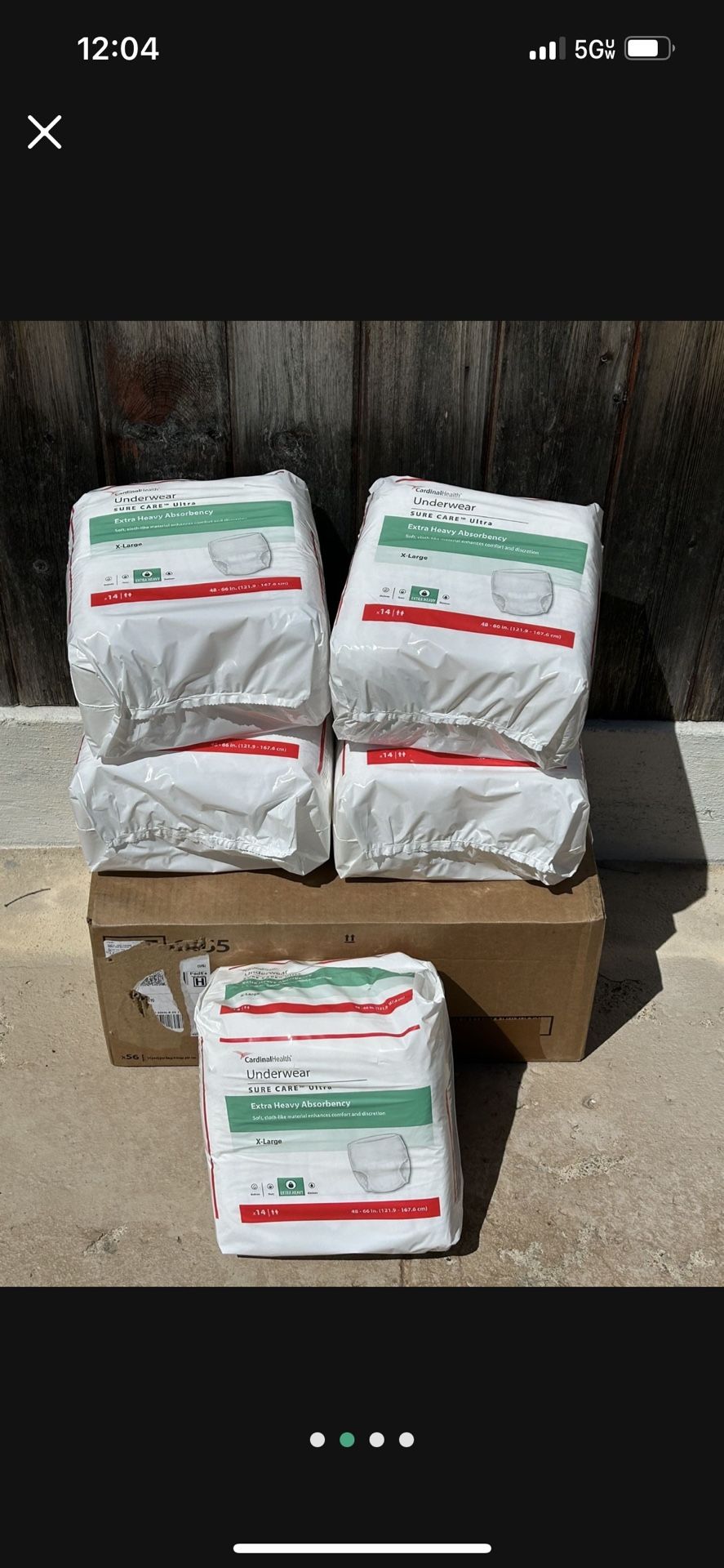 Cardinal Health Sure Care Ultra Underwear Adult Diapers Size Extra Large XL 14 Count - 10 Packs