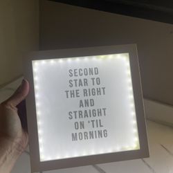 NEW custom 8x8” Peter Pan disney quote white framed neon Sign baby room art