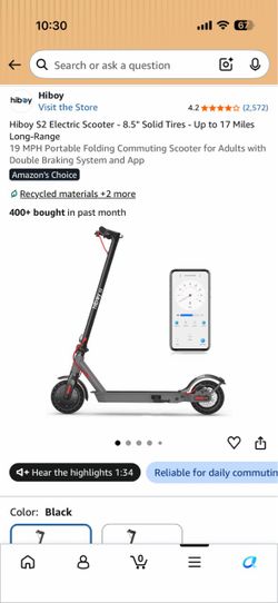 $300 for 2 scooters. Hiboy S2 Electric Scooter – Black