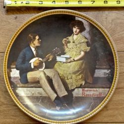 Norman Rockwell's "Pondering On The Porch" Knowles Fine China Plate