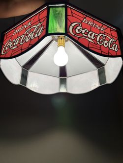 VINTAGE STAIN GLASSED COCA COLA HANGING LAMP