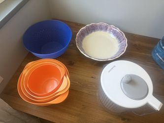 Serving Bowl, Colander Strainer, Mixing Bowls, Fruit Spinner Cleaner