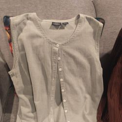 Sleeveless Button Down Women's Shirt