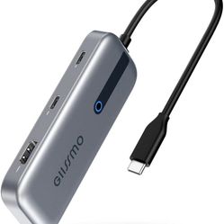 USB C Hub Multiport Adapter, GIISSMO 7-in-1 USB-C Hub with 4K 60Hz, 100W Power Delivery, USB-C and 2 USB 3.0 5Gbps Data Ports, SD/TF Card Reader for M