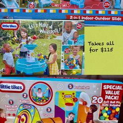 Little Tikes Slide, Water Table And Fun Zone Tunnel!!! 