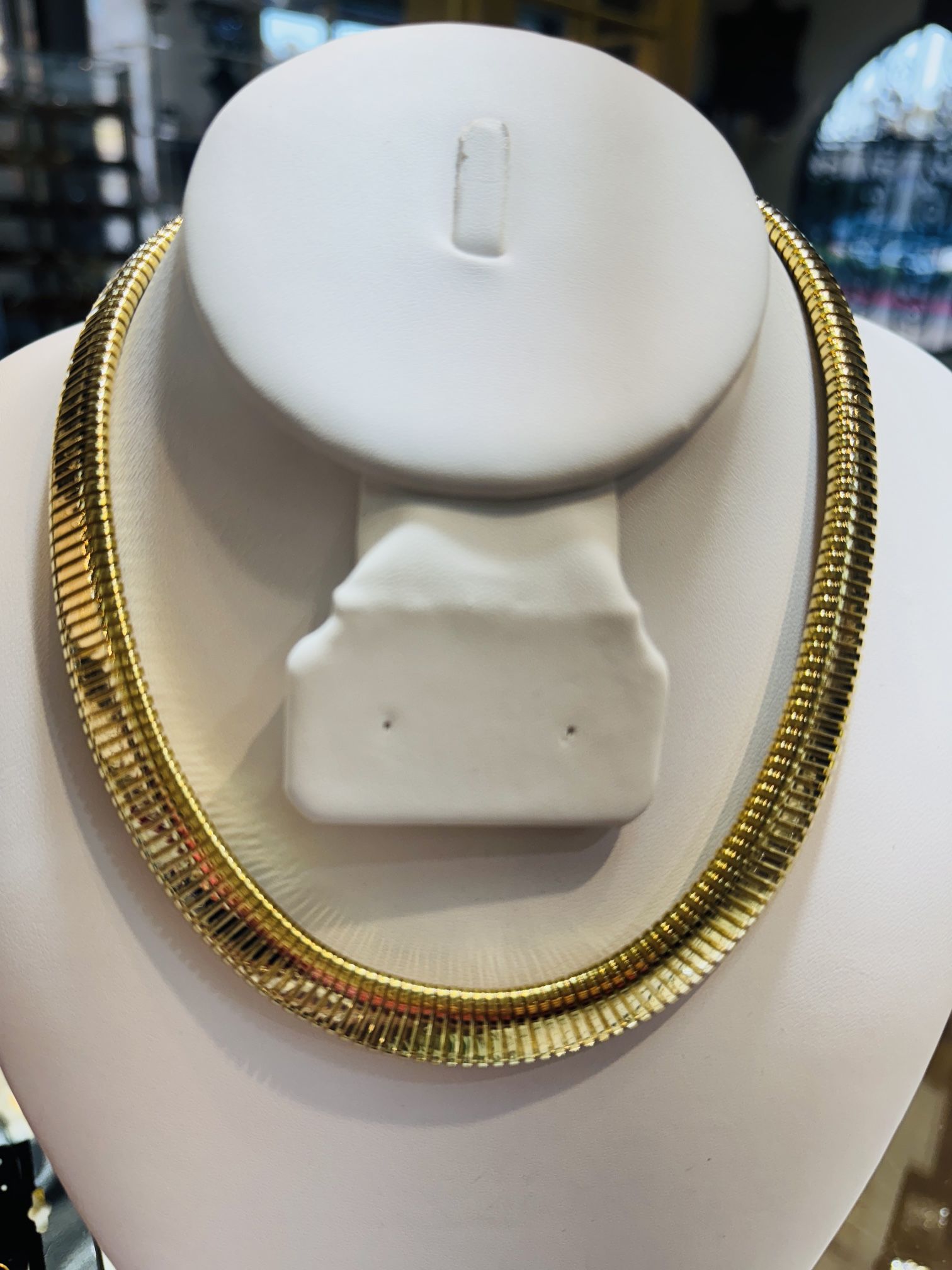 18K YellowGold | Omega Necklace 16”