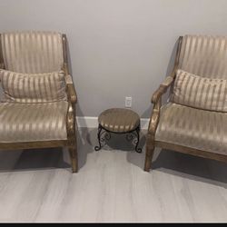 Accent Chairs -beige High Quality Arm Chairs