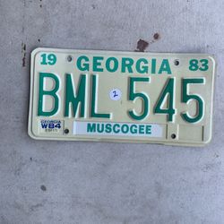 Single Georgia Plate 1983