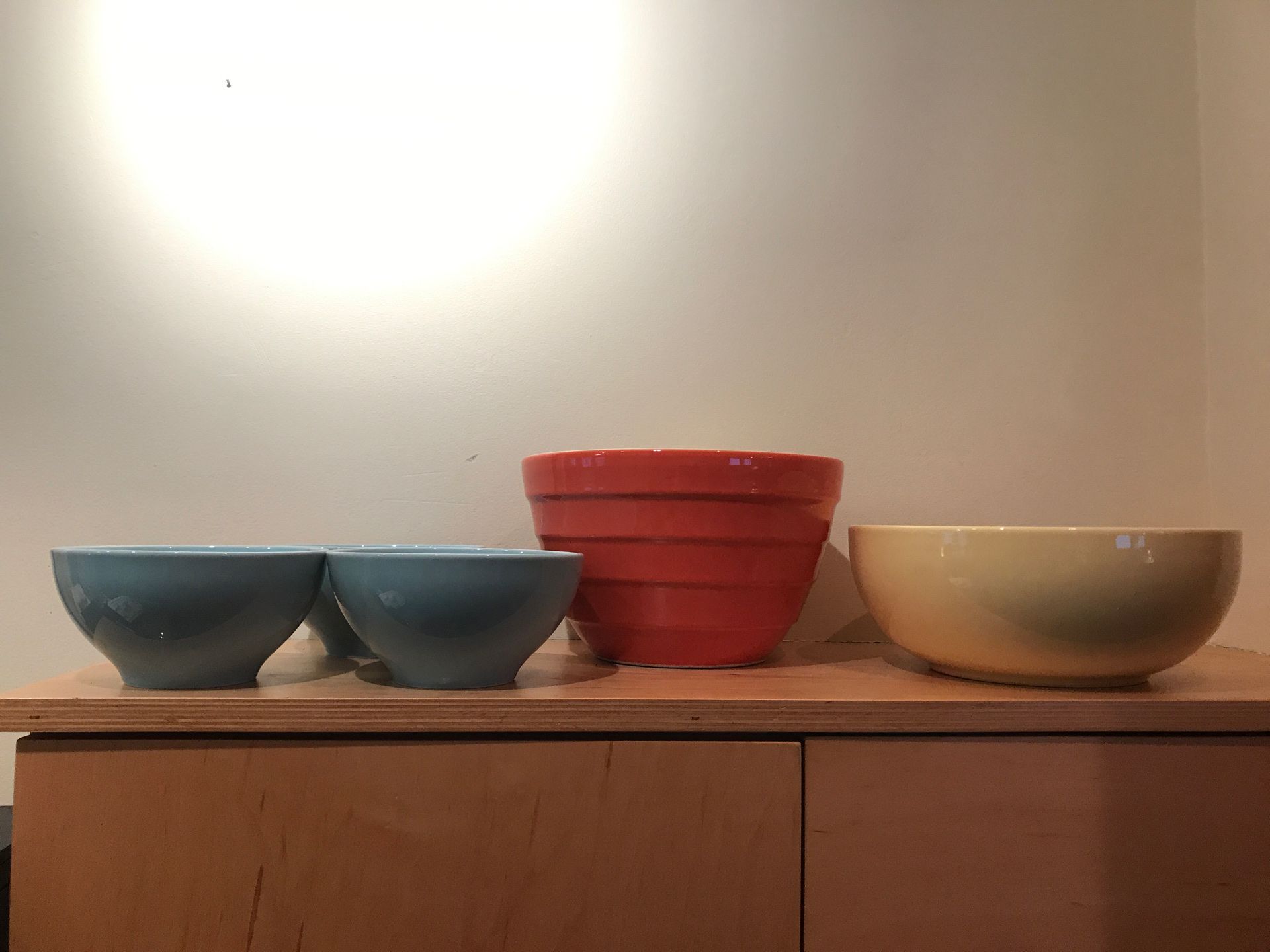 Set of 5, decorative serving bowls