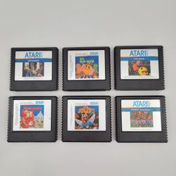 Lot Of 5 Atari 5200 Video Game Cartridges: Defender & Ms. Pac-Man, Pengo, Joust