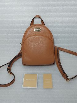 Michael Kors Designer small backpack convertible to crossbody bag. Brown Gold. Authentic. Like new
