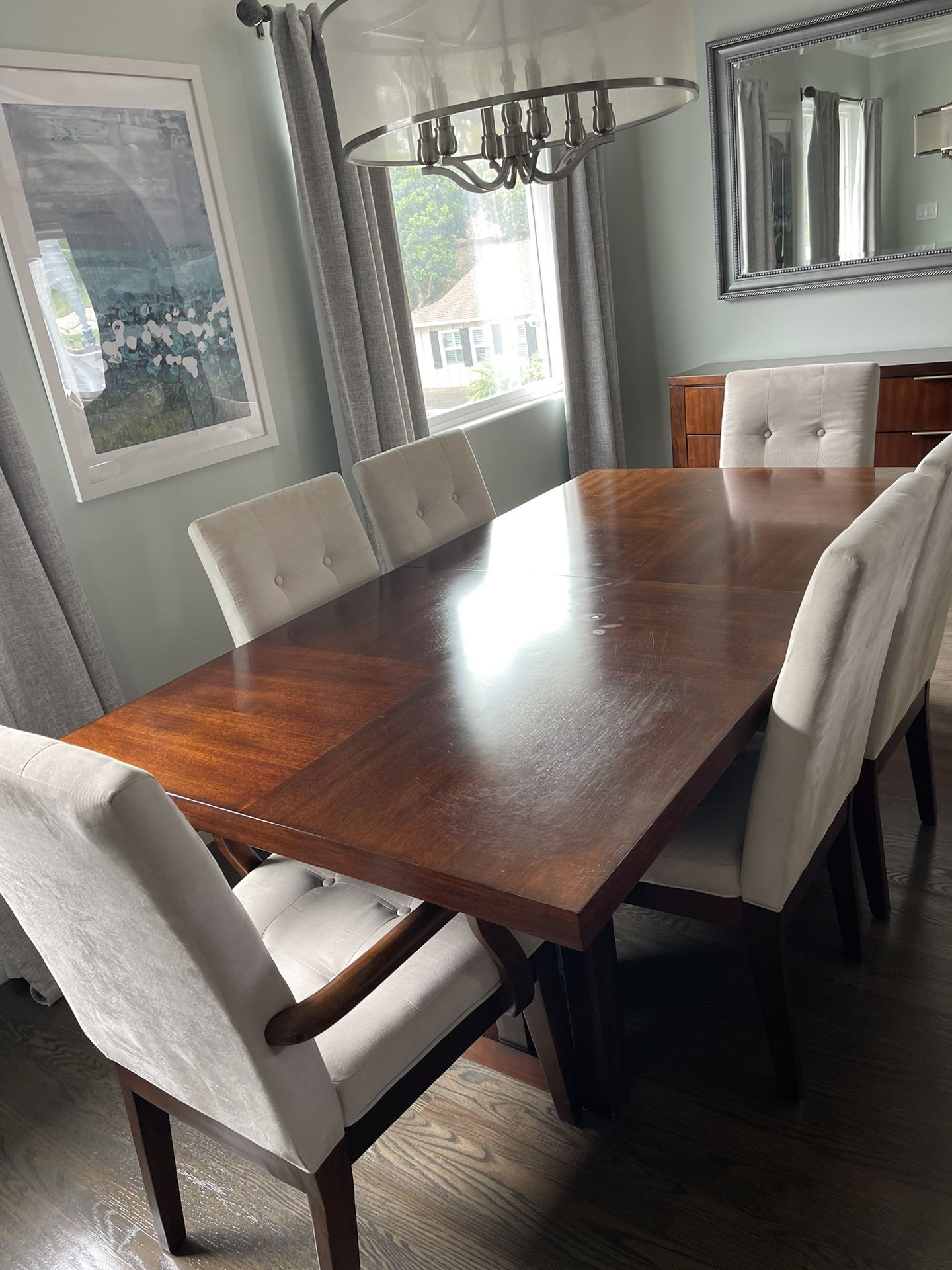 Dining Room Table, 6 Chairs And Buffet