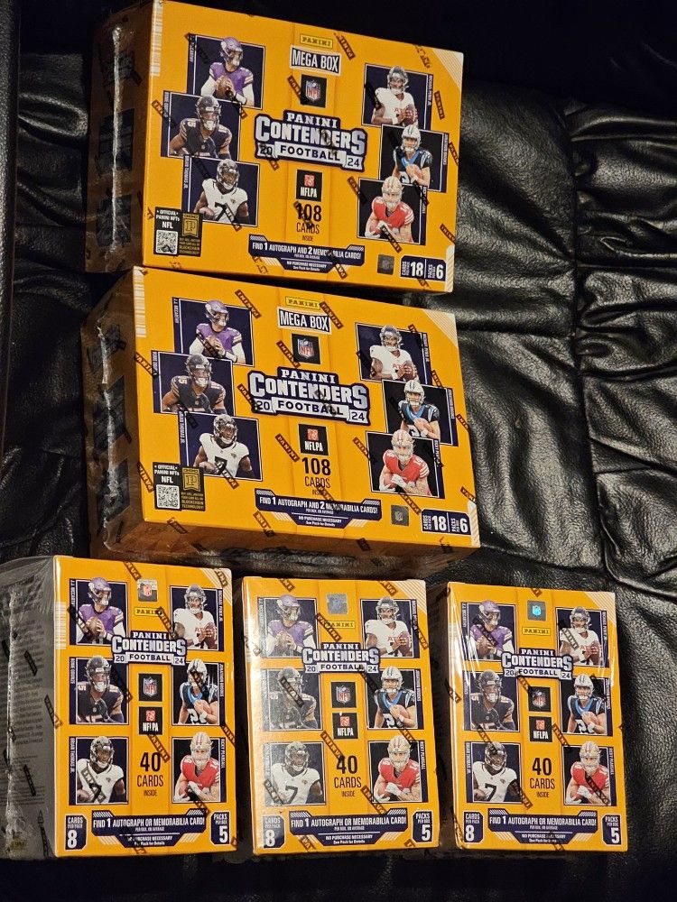 2024 Panini Contenders Football Cards Mega & Blaster Box! 5 Box Lot! New Sealed! 