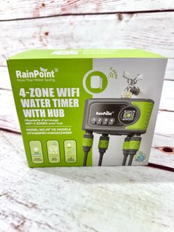 RAINPOINT WiFi Sprinkler Timer 4 Zone Smart Water grass Garden Hose w Hub