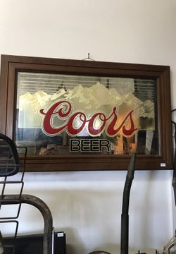 Vintage colors beer mirror sign