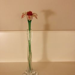 Glass Flower And Vase