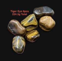 Tiger Eye Genuine Stones from Brazil Large Pieces (6pcs) 224.3g Total